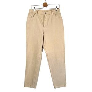 Vintage 90s Levi’s 550 Relaxed Fit Tapered Leg Ecru Denim High Rise Irregular